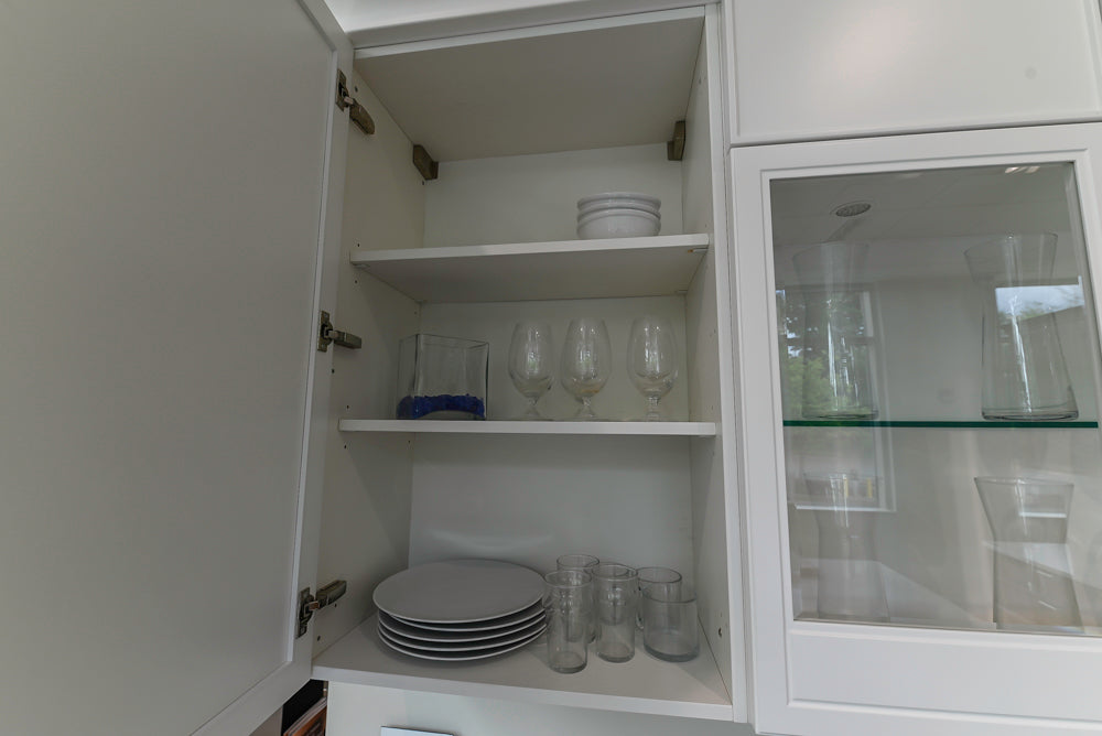 Aster Cucine Transitional White & Wood Kitchen with Island