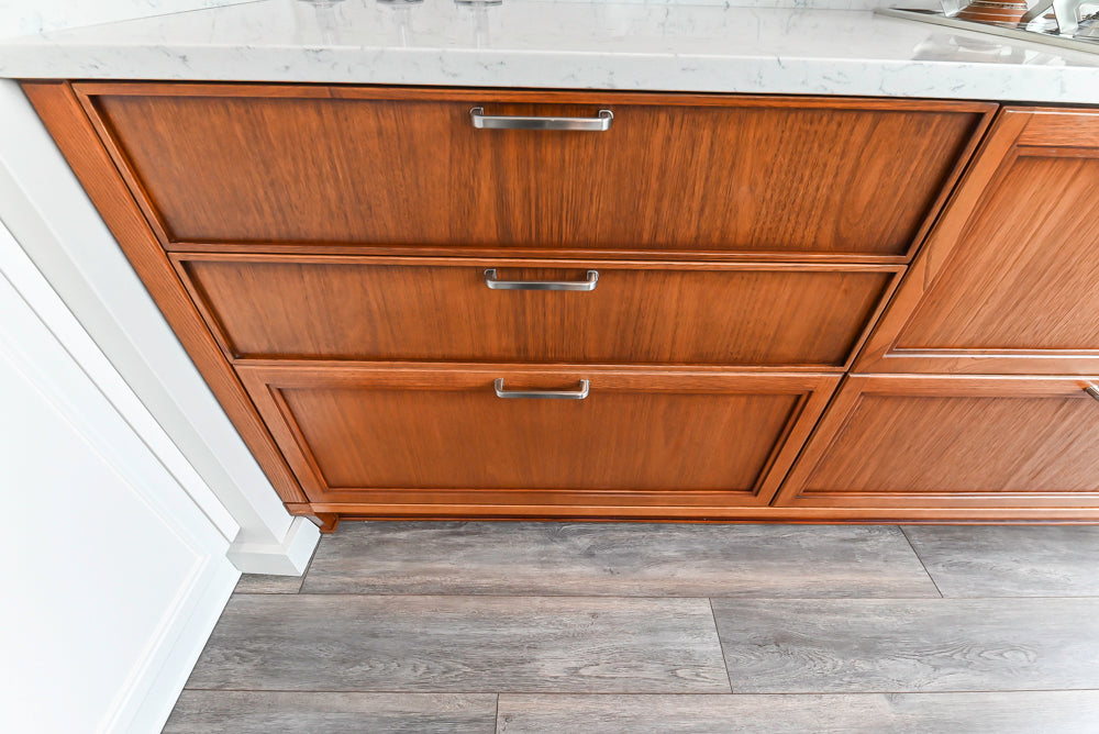 Aster Cucine Transitional White & Wood Kitchen with Island