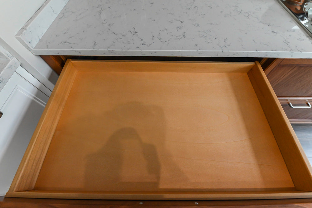 Aster Cucine Transitional White & Wood Kitchen with Island