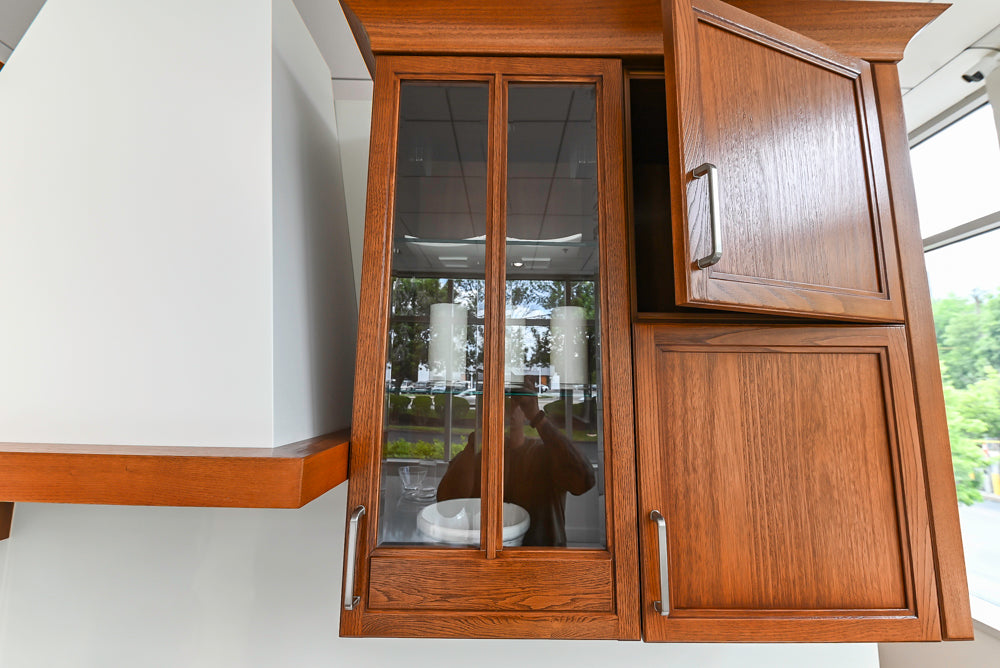 Aster Cucine Transitional White & Wood Kitchen with Island