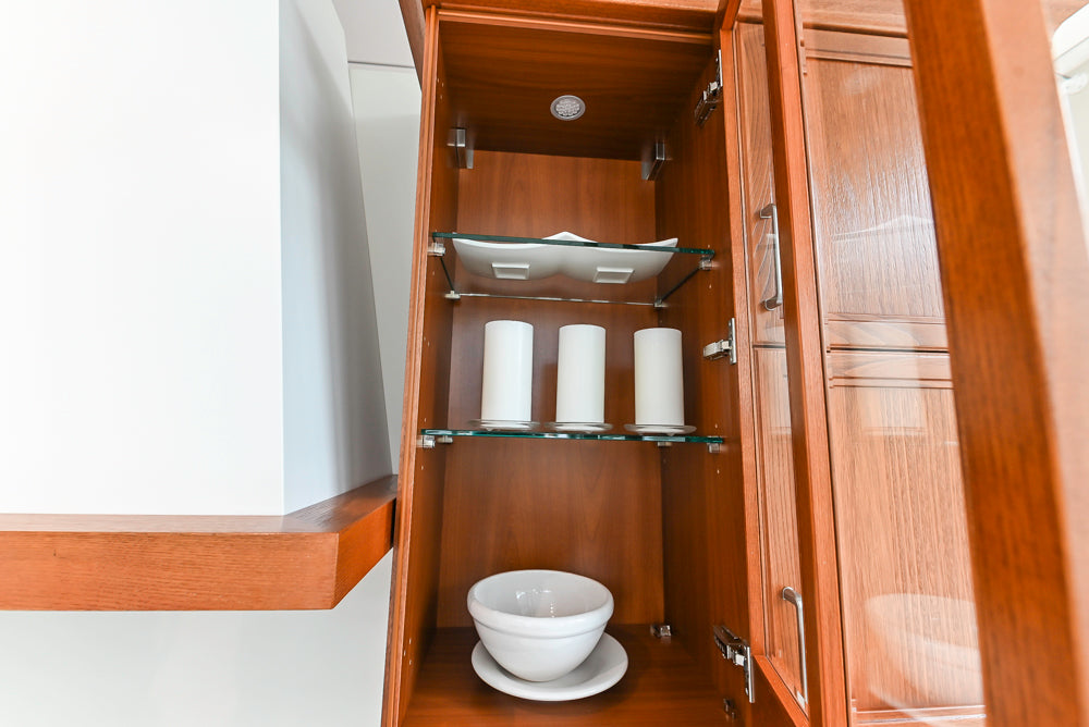 Aster Cucine Transitional White & Wood Kitchen with Island