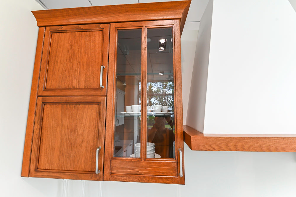 Aster Cucine Transitional White & Wood Kitchen with Island