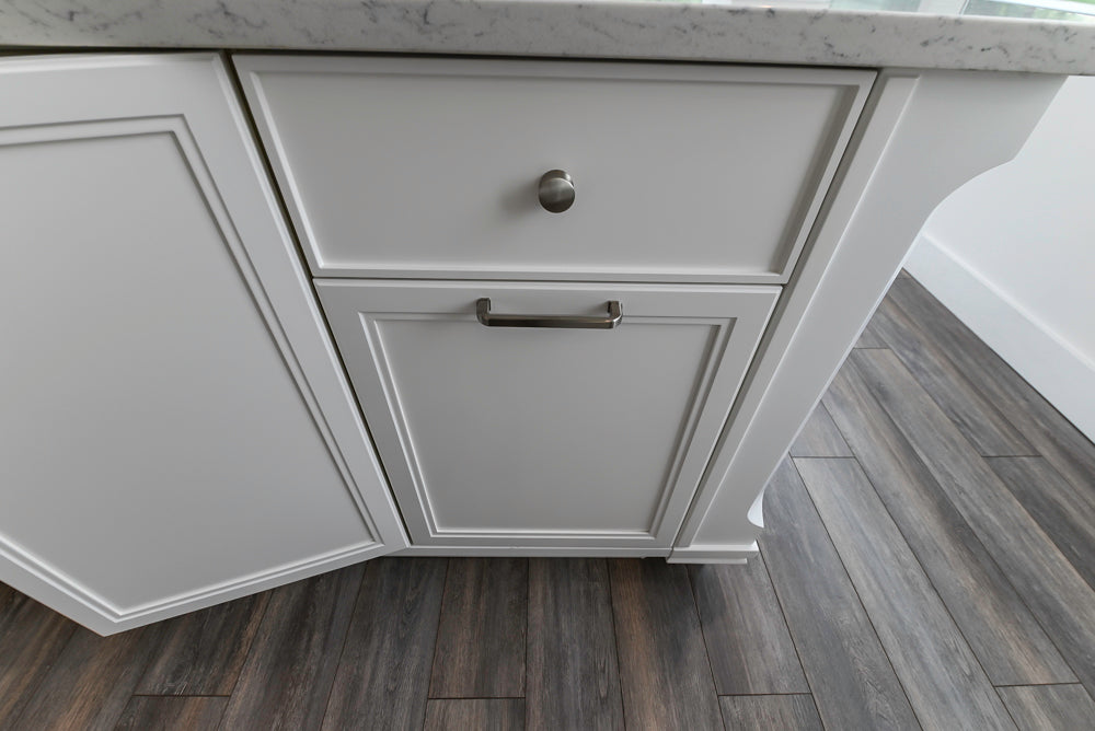 Aster Cucine Transitional White & Wood Kitchen with Island