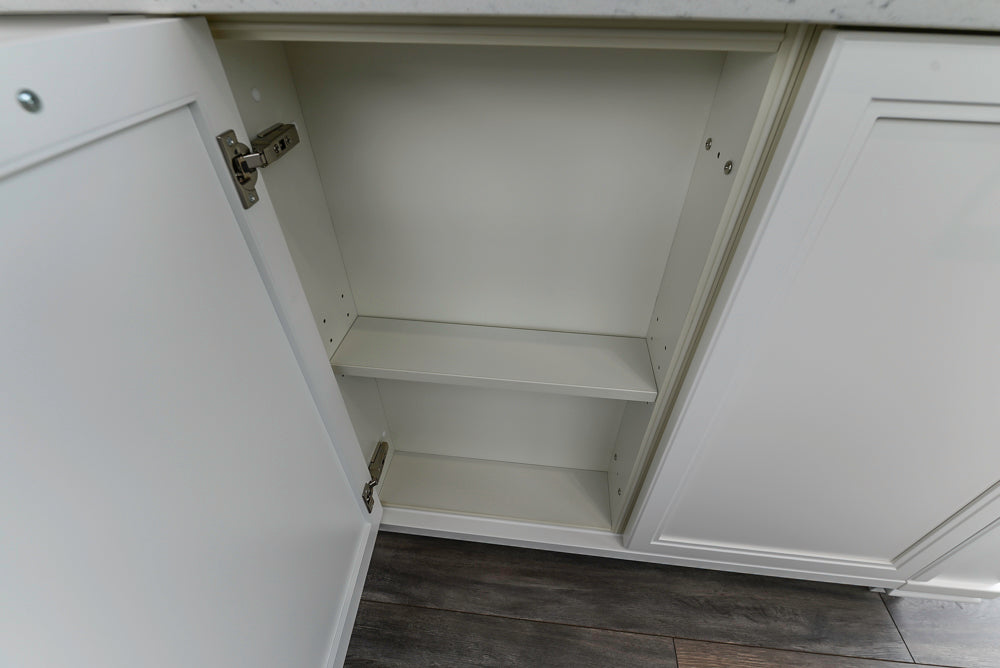 Aster Cucine Transitional White & Wood Kitchen with Island