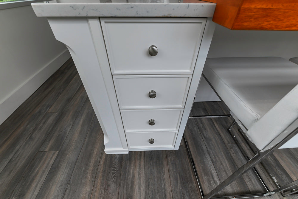 Aster Cucine Transitional White & Wood Kitchen with Island
