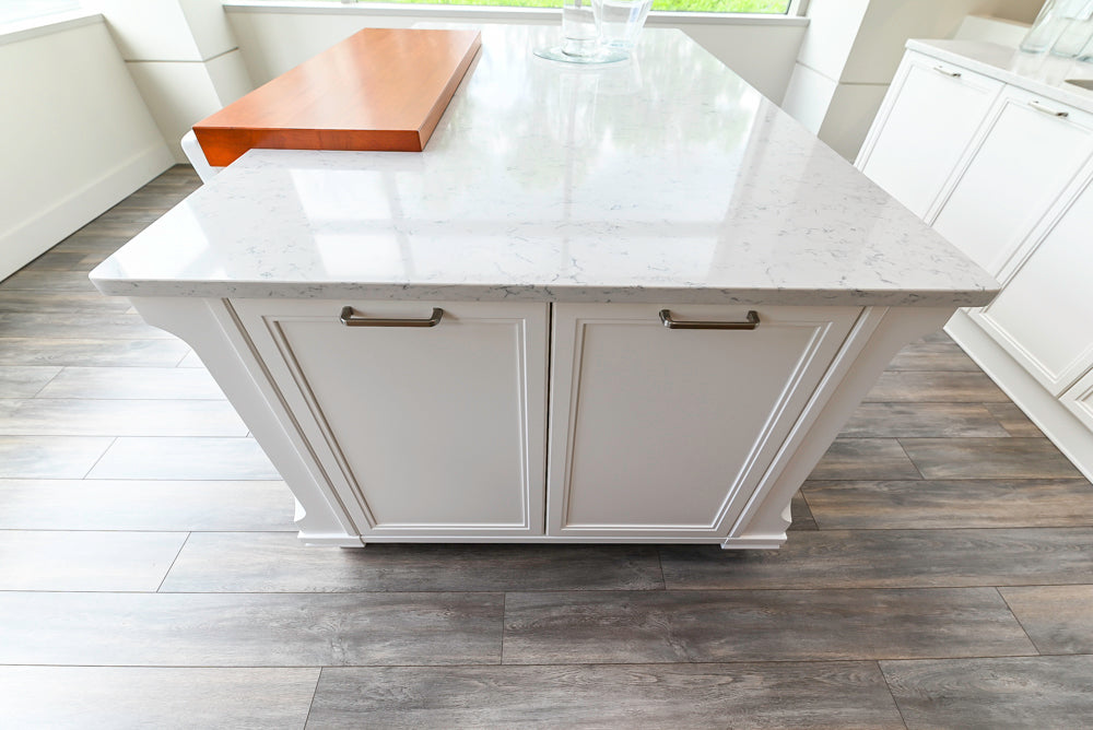 Aster Cucine Transitional White & Wood Kitchen with Island