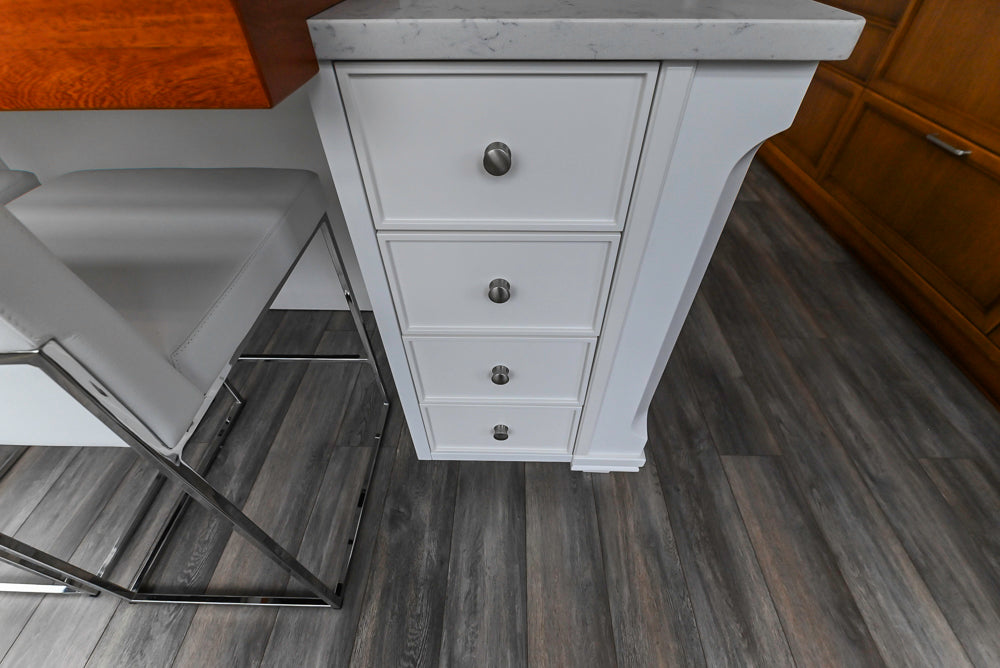 Aster Cucine Transitional White & Wood Kitchen with Island
