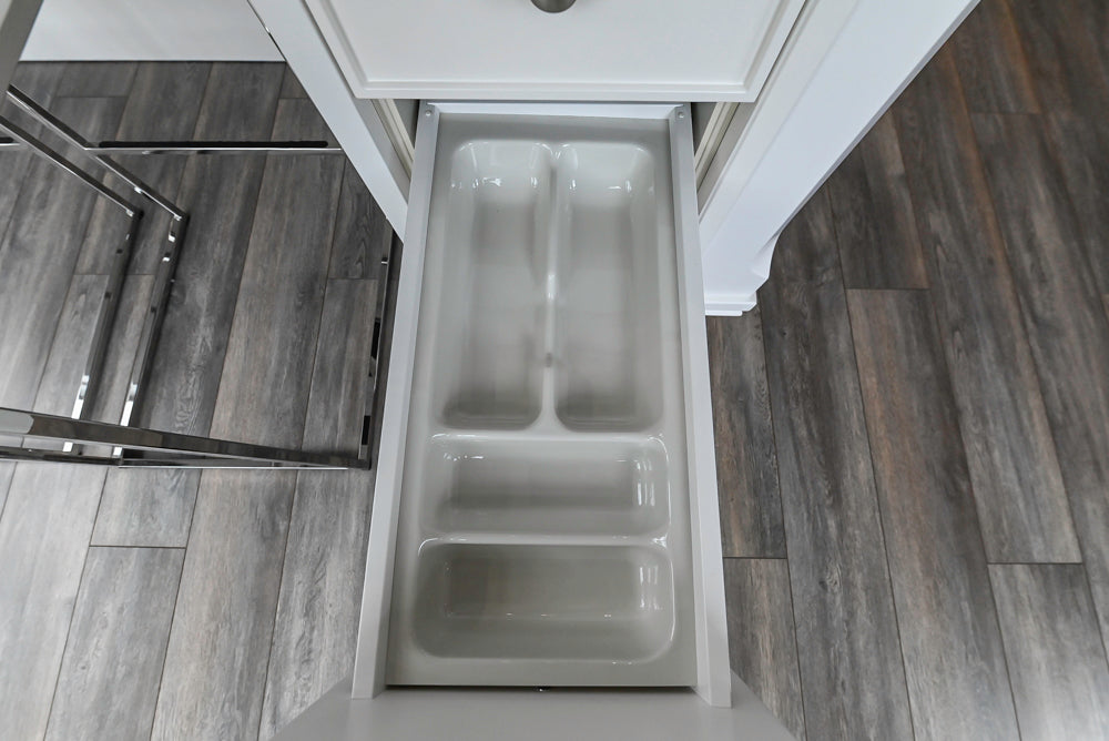 Aster Cucine Transitional White & Wood Kitchen with Island