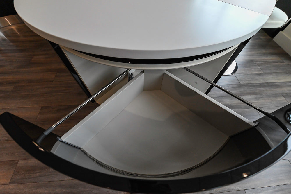 Aster Cucine Modern Glossy Black Curvy Kitchen with Miele Appliances