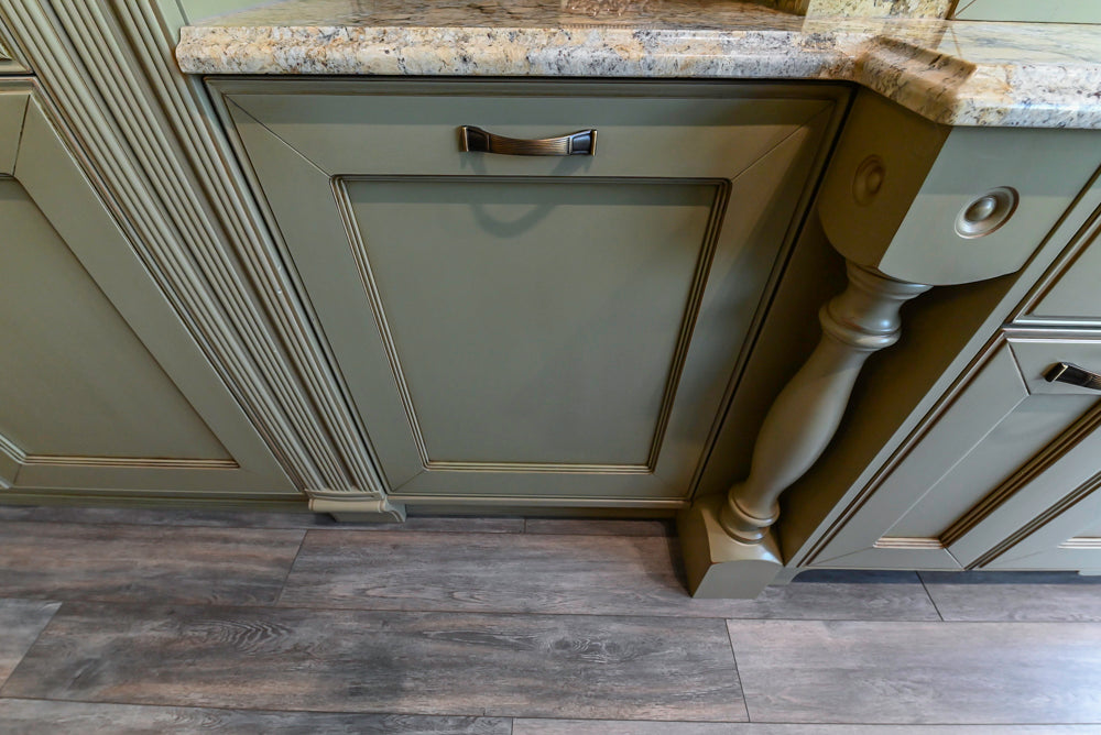 "The Waverly" Traditional Olive Green Kitchen with Island & Appliances