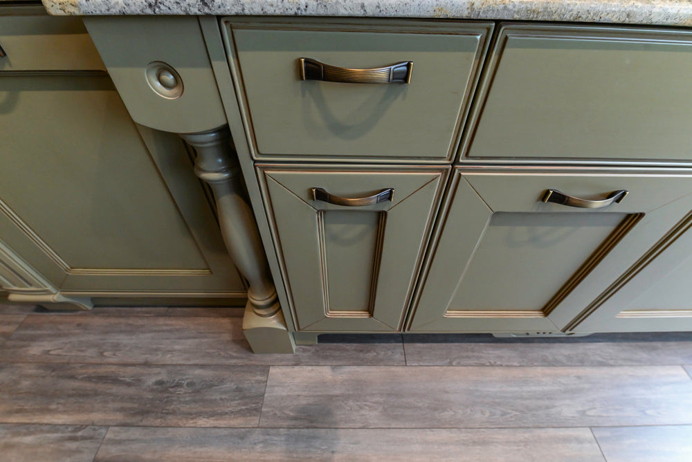 "The Waverly" Traditional Olive Green Kitchen with Island & Appliances