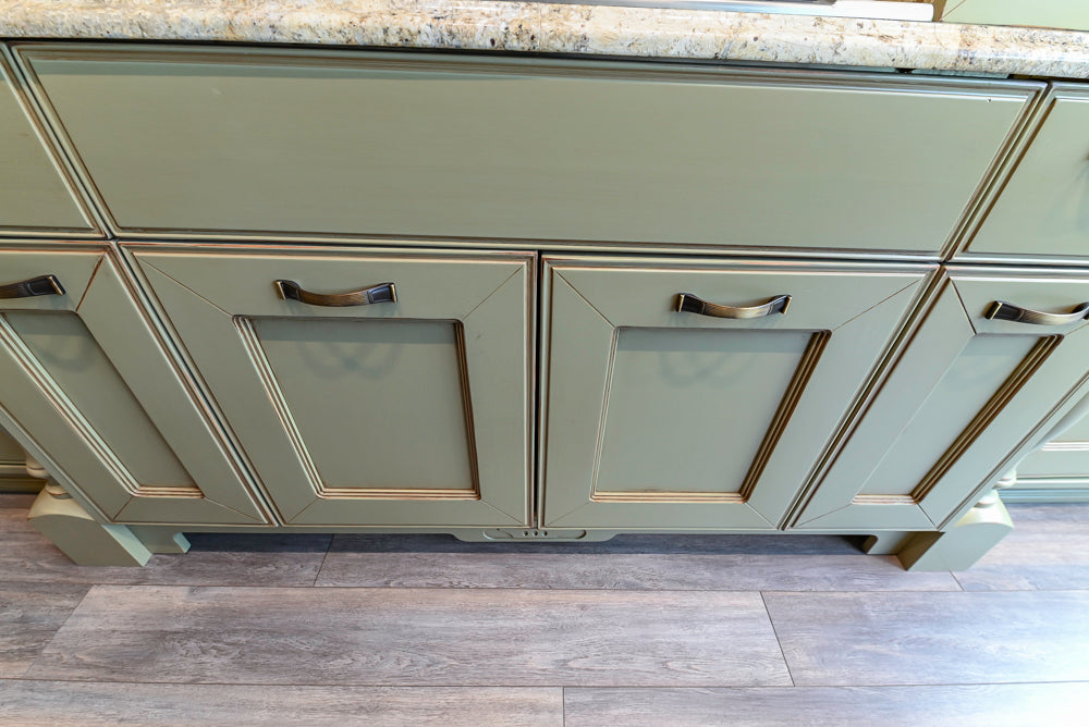 "The Waverly" Traditional Olive Green Kitchen with Island & Appliances
