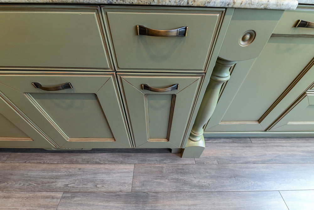 "The Waverly" Traditional Olive Green Kitchen with Island & Appliances