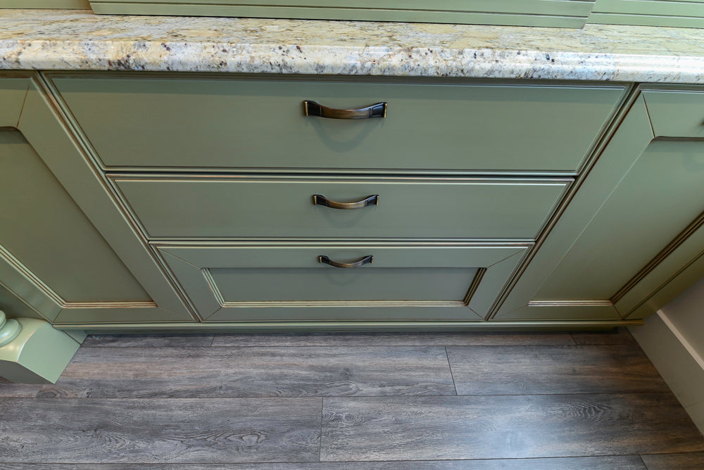 "The Waverly" Traditional Olive Green Kitchen with Island & Appliances