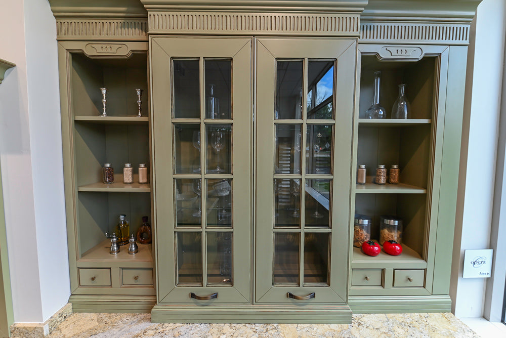 "The Waverly" Traditional Olive Green Kitchen with Island & Appliances