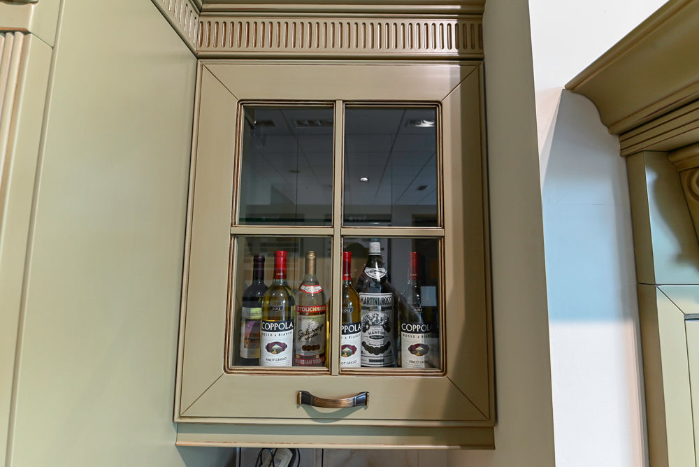 "The Waverly" Traditional Olive Green Kitchen with Island & Appliances