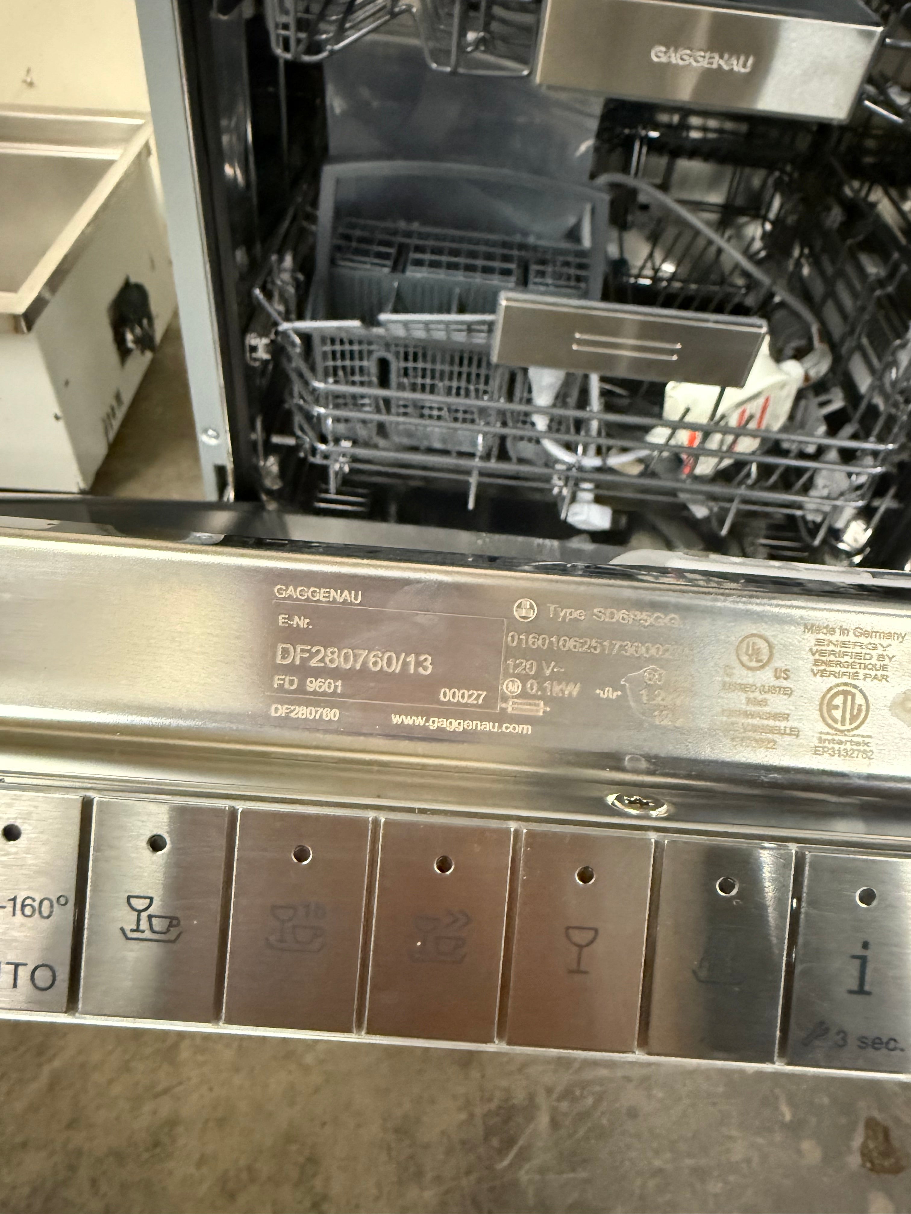 Gaggenau DF280760 24" Panel Ready Dishwasher