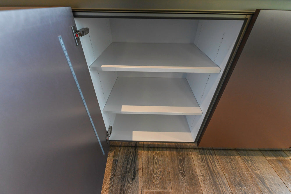 SieMatic S2 Modern Rose Gold Handleless Island with Lotus White Hideaway Pantry | photo 104