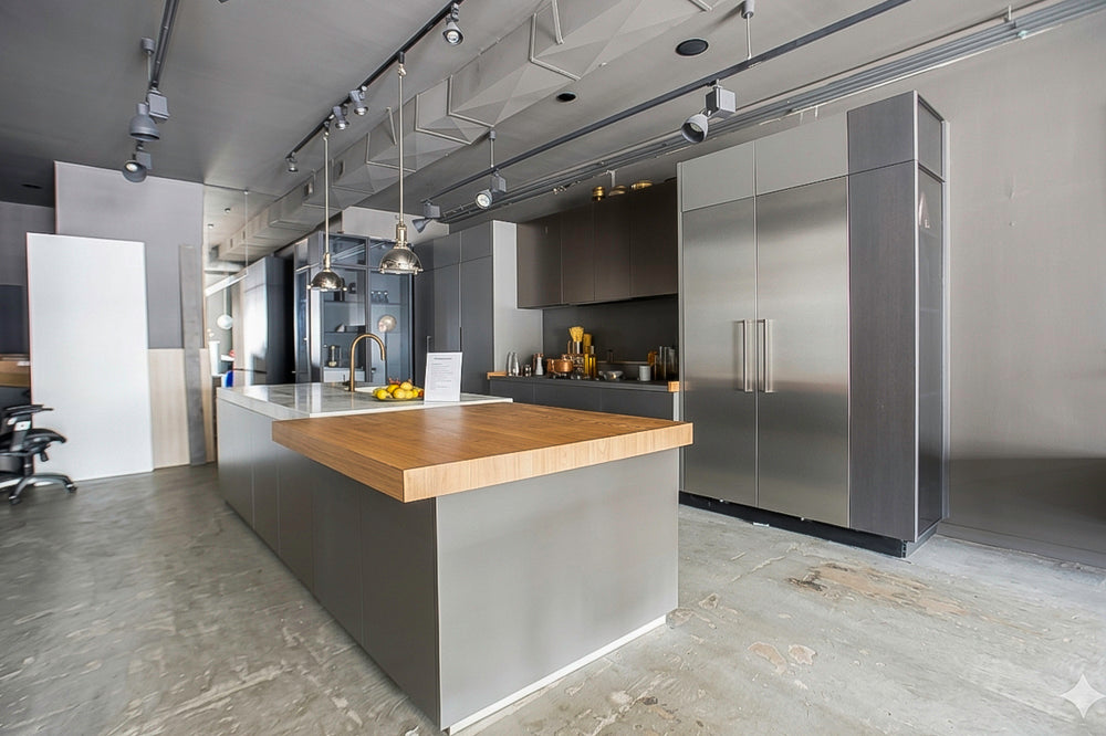 Binova modern Italian kitchen with island and integrated Pitt cooktop