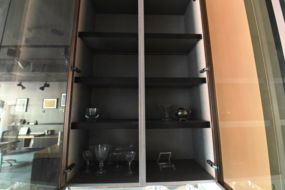 Binova Modern Wet Bar with Sink, Faucet & Mirrored Glass Cabinets