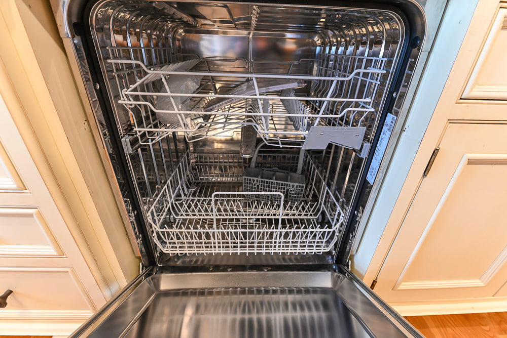 Quality Custom Traditional Cream Partial Kitchen with Green Wood Top Island, Sink and Faucet
