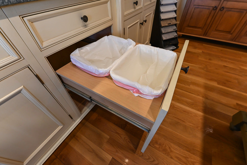 Quality Custom Traditional Cream Partial Kitchen with Green Wood Top Island, Sink and Faucet
