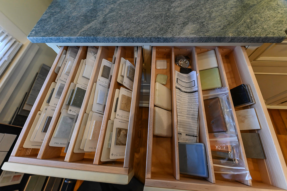 Quality Custom Traditional Cream Partial Kitchen with Green Wood Top Island, Sink and Faucet