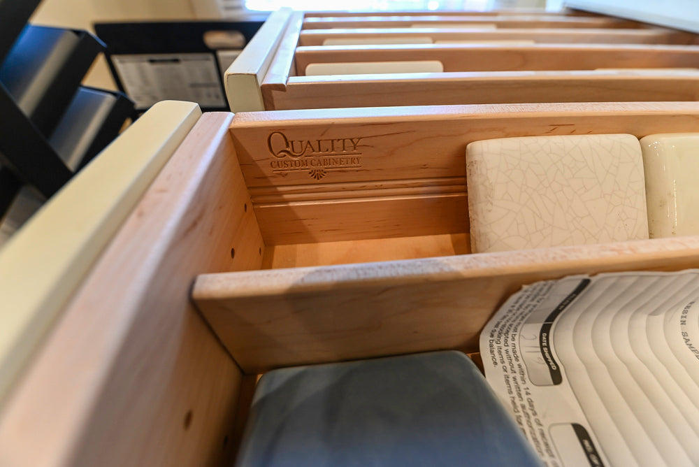 Quality Custom Traditional Cream Partial Kitchen with Green Wood Top Island, Sink and Faucet