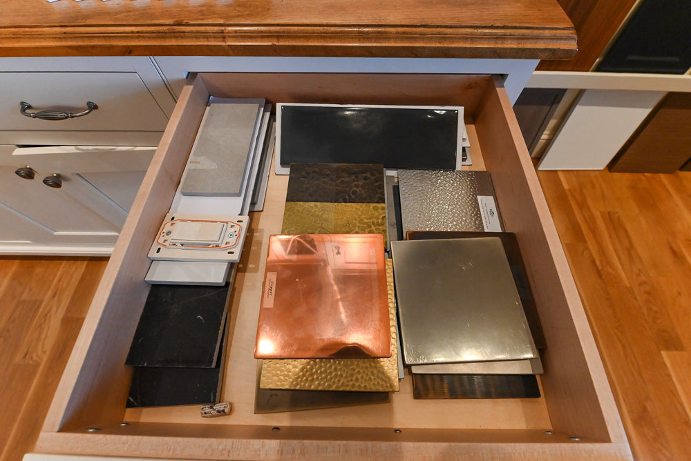 Greenfield Traditional White Pantry Wall with Wood Top, Sink and Faucet