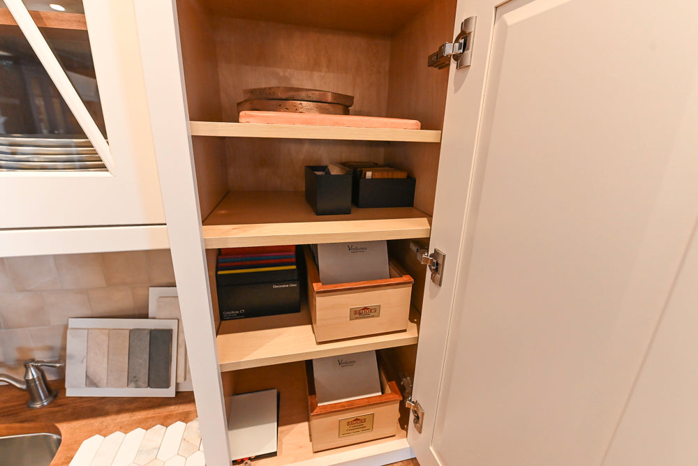Greenfield Traditional White Pantry Wall with Wood Top, Sink and Faucet