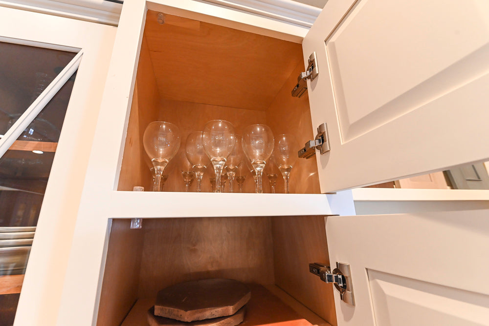 Greenfield Traditional White Pantry Wall with Wood Top, Sink and Faucet