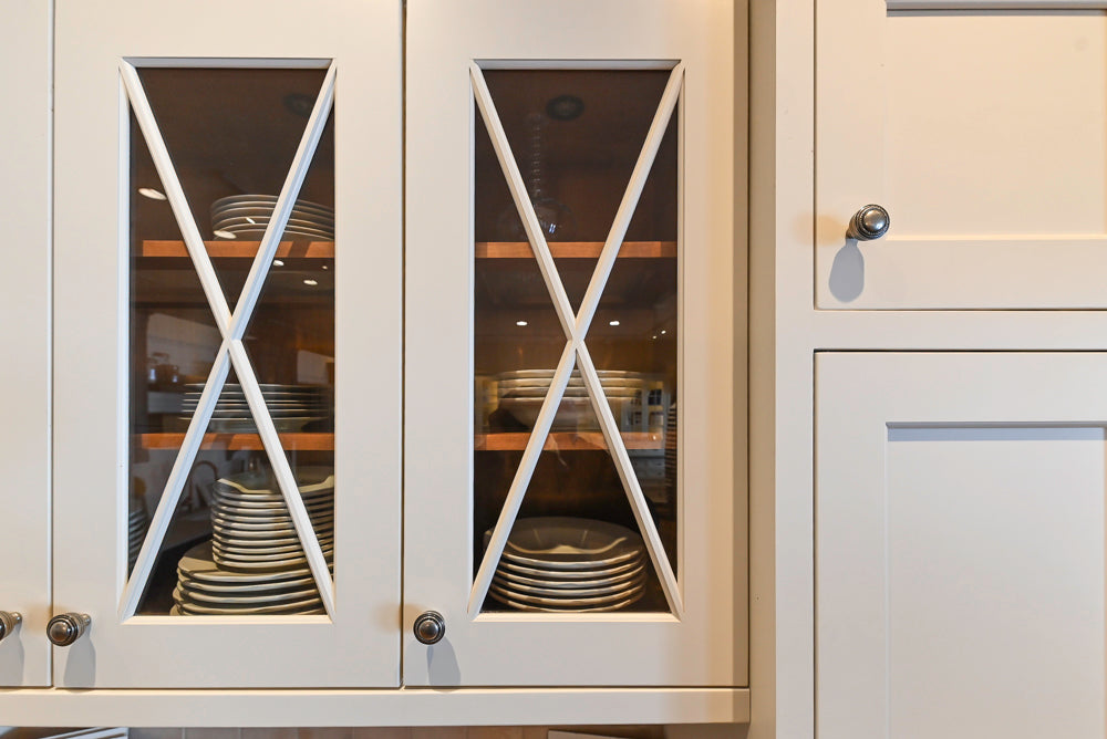 Greenfield Traditional White Pantry Wall with Wood Top, Sink and Faucet