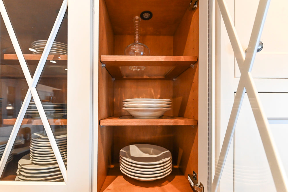 Greenfield Traditional White Pantry Wall with Wood Top, Sink and Faucet