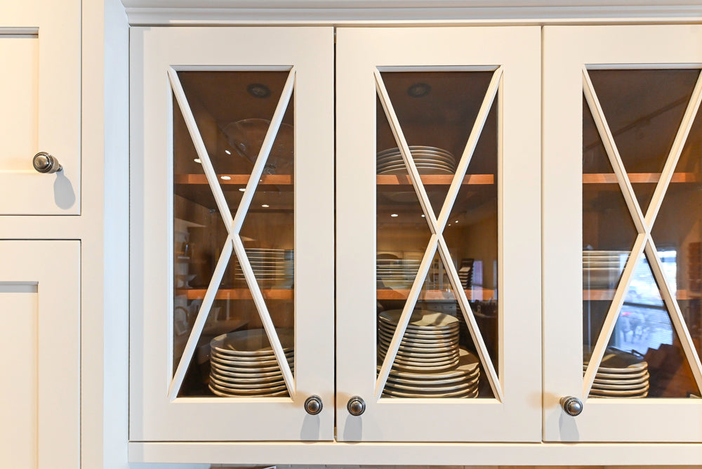 Greenfield Traditional White Pantry Wall with Wood Top, Sink and Faucet