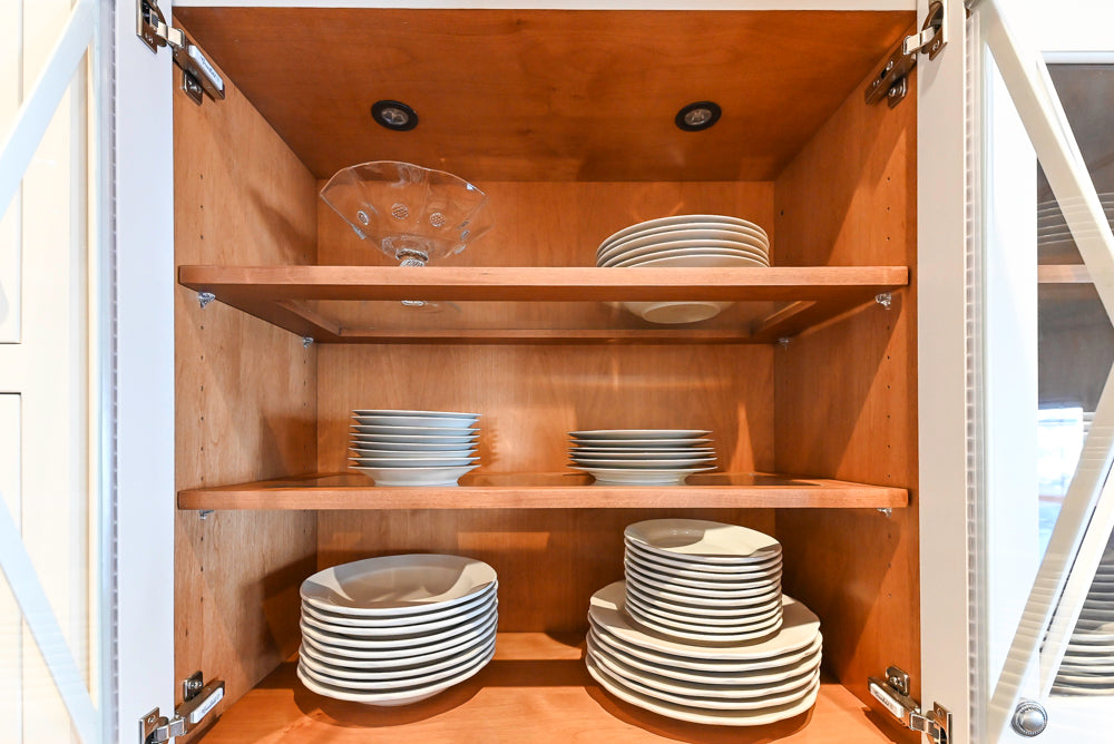 Greenfield Traditional White Pantry Wall with Wood Top, Sink and Faucet