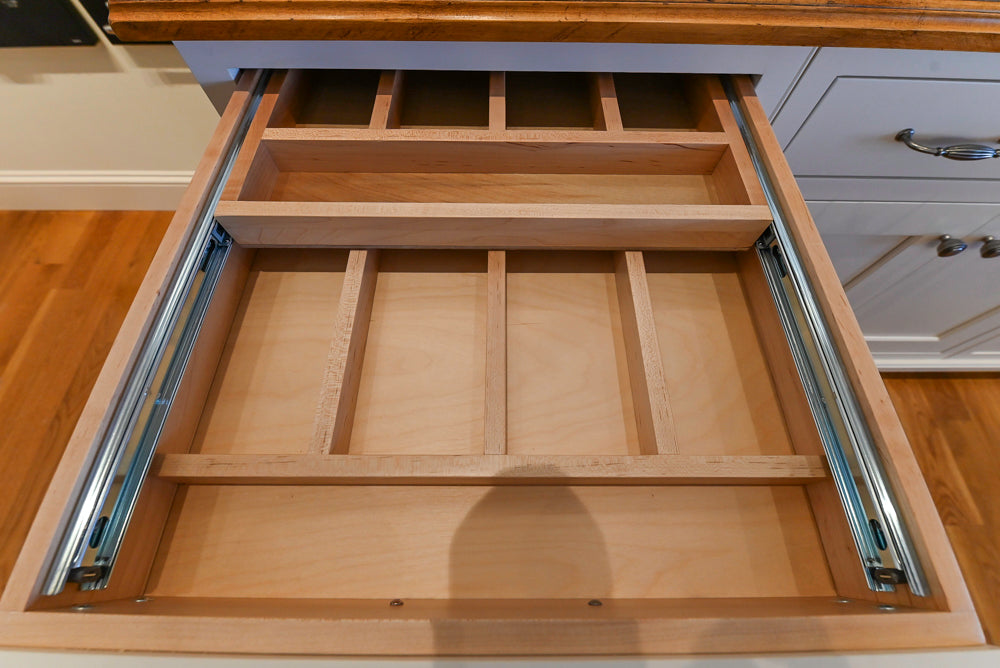 Greenfield Traditional White Pantry Wall with Wood Top, Sink and Faucet