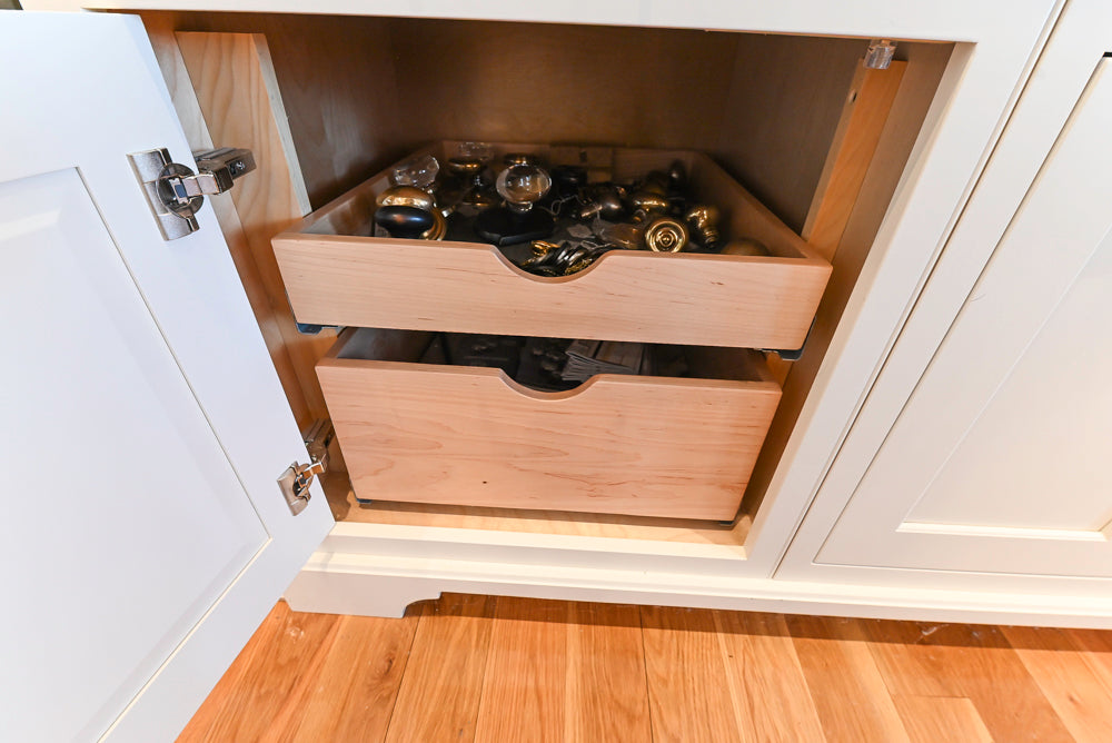 Greenfield Traditional White Pantry Wall with Wood Top, Sink and Faucet