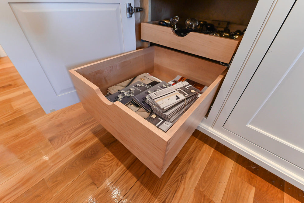 Greenfield Traditional White Pantry Wall with Wood Top, Sink and Faucet