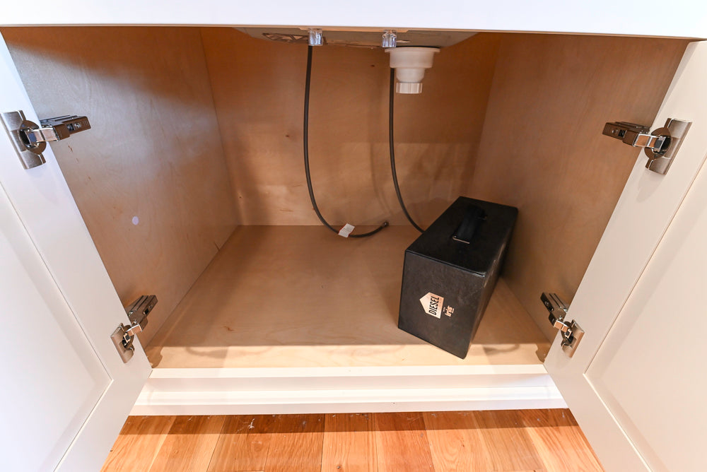 Greenfield Traditional White Pantry Wall with Wood Top, Sink and Faucet