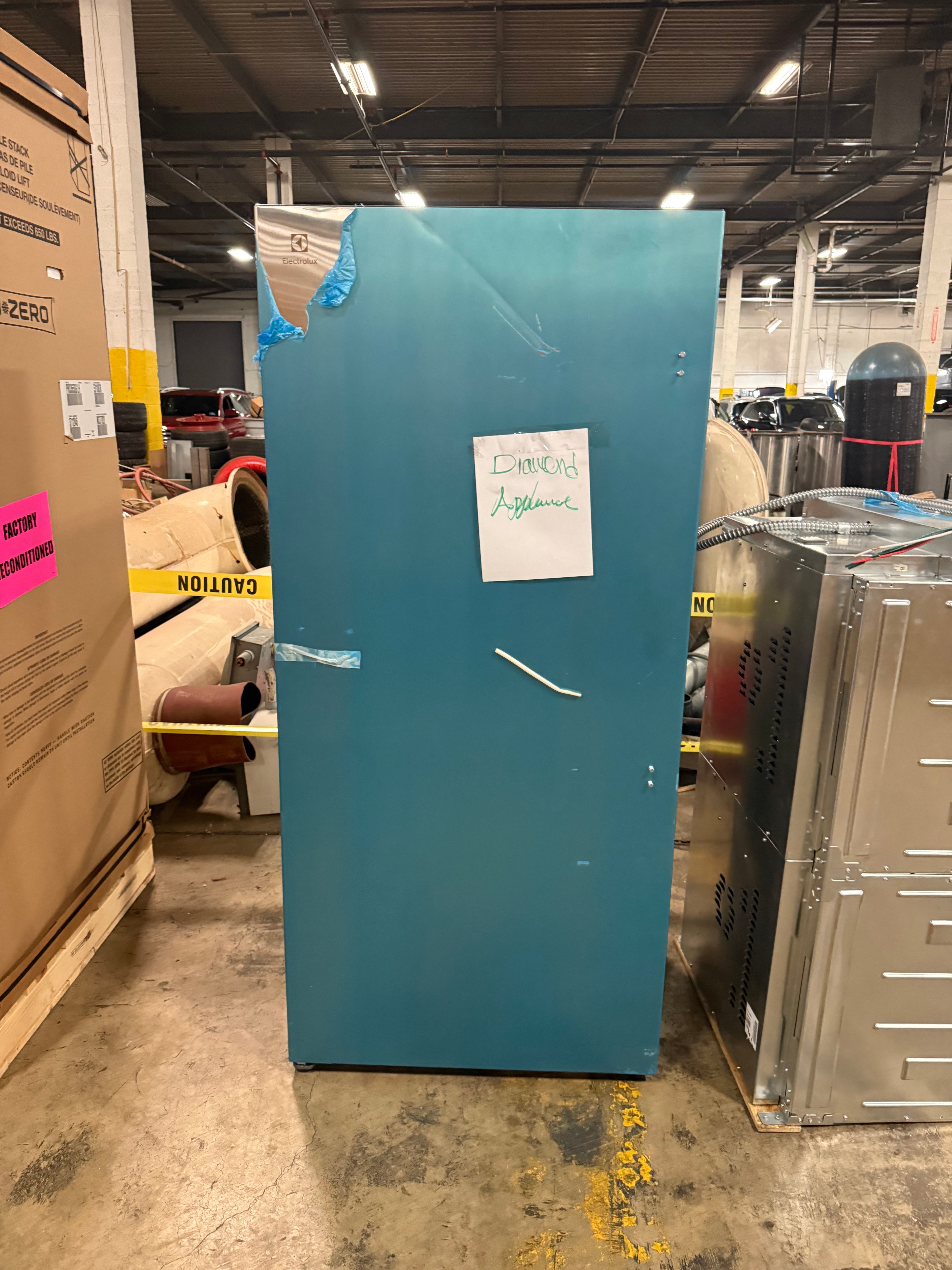Modern Electrolux EI33AF80WS column freezer with internal ice maker and LED lighting