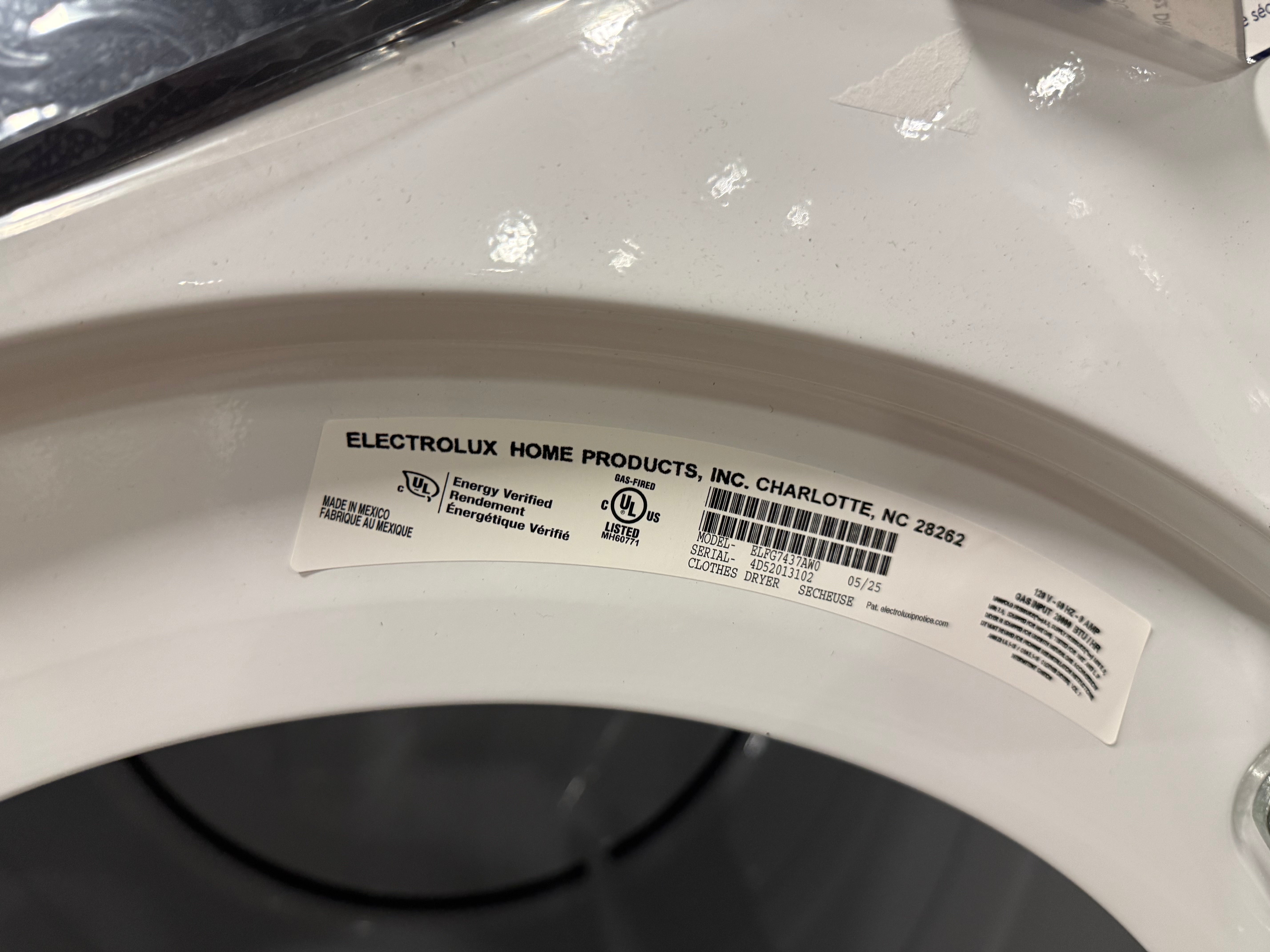 Electrolux ELFG7437AW 27" White Gas Dryer