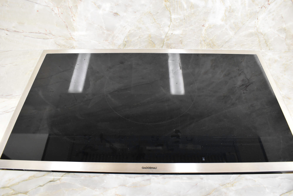 Plato Natural Walnut & Espresso Modern Kitchen with Gaggenau Appliances