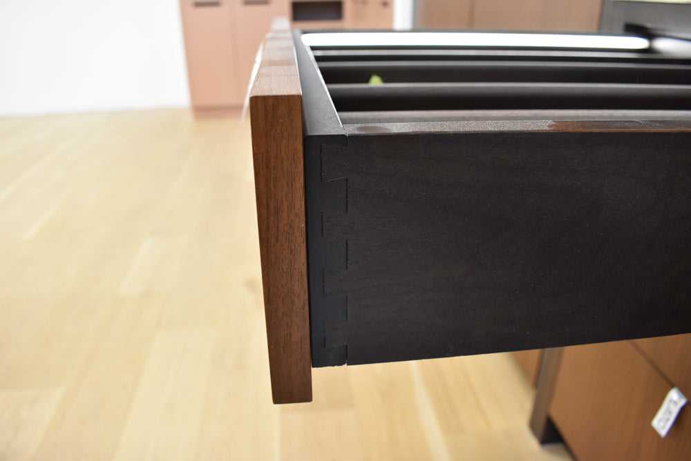 Plato Natural Walnut & Espresso Modern Kitchen with Gaggenau Appliances