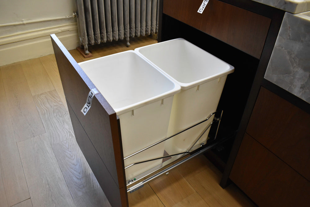 Plato Natural Walnut & Espresso Modern Kitchen with Gaggenau Appliances