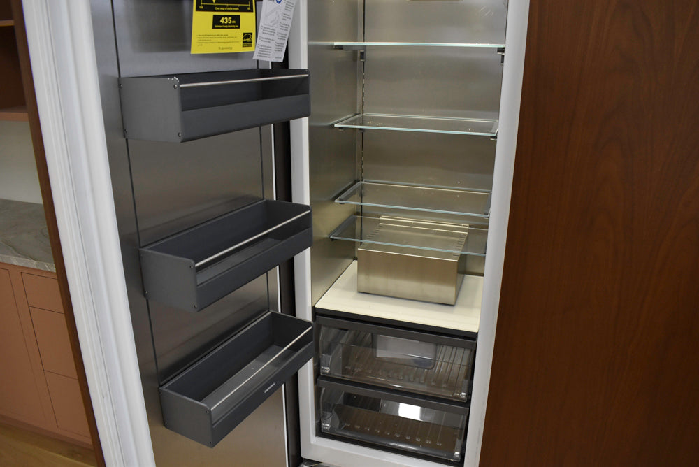 Plato Natural Walnut & Espresso Modern Kitchen with Gaggenau Appliances