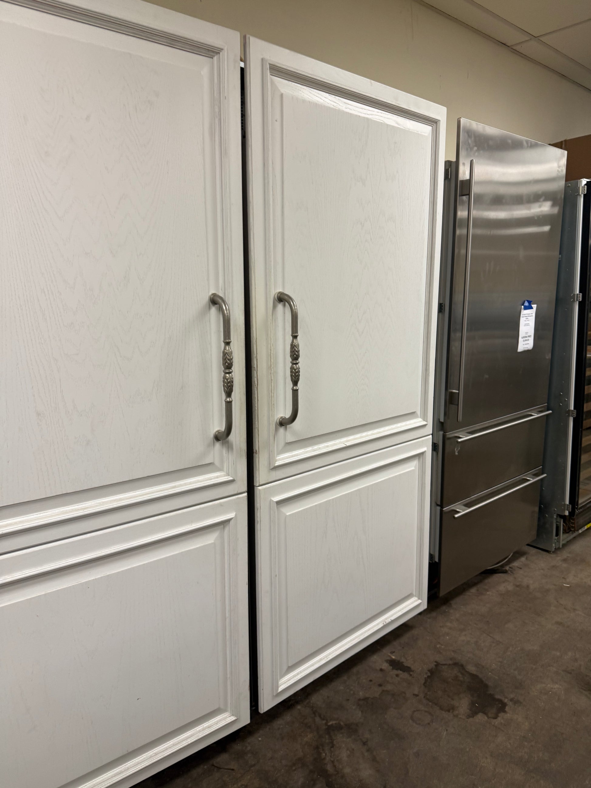 Sub Zero 36 inch fresh food refrigerator highlighting the top air purification cartridge panel