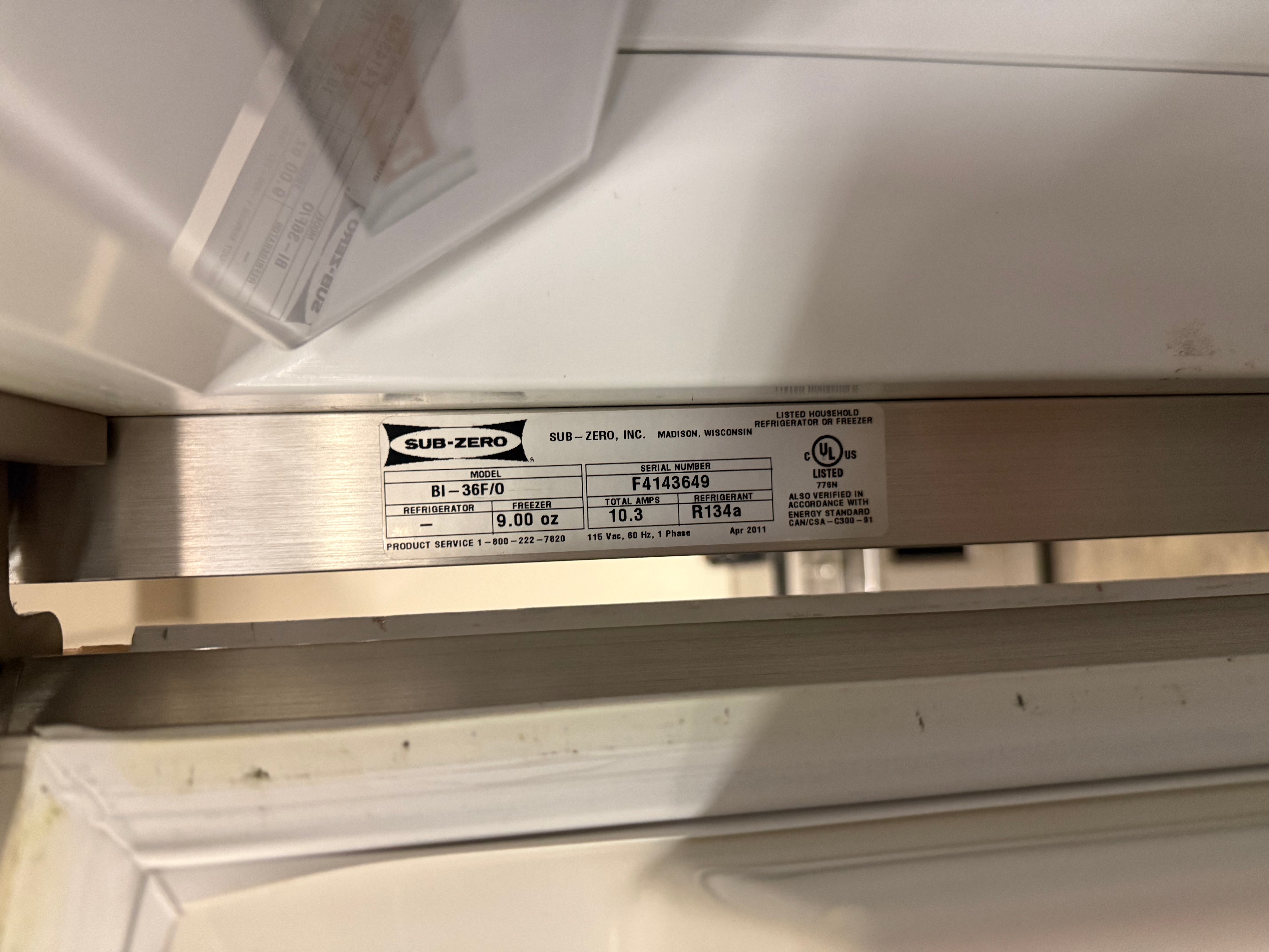 Sub-Zero BI-36F/0 36" Paneled All Freezer