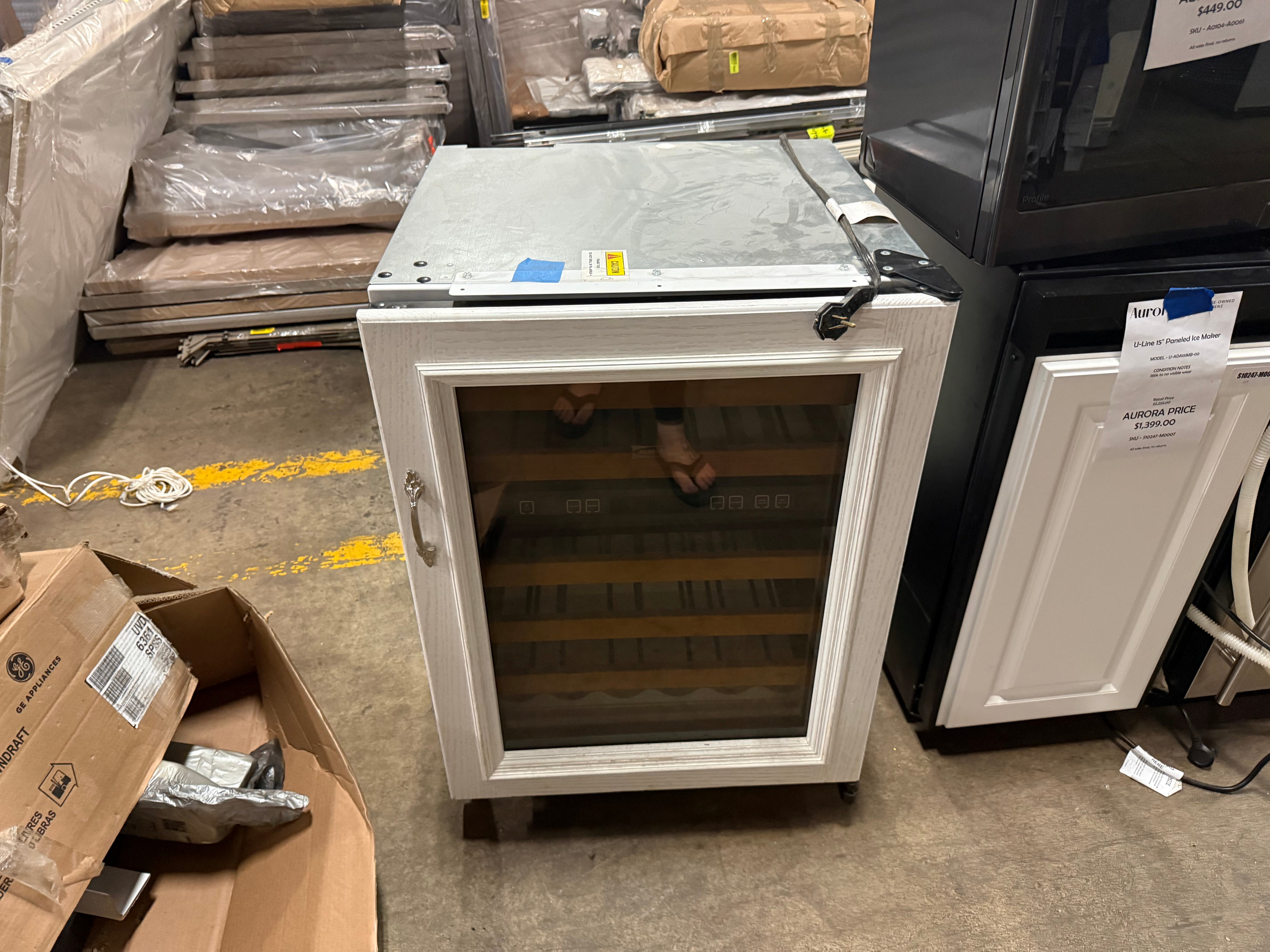 Sub Zero 424G O RH 24 inch undercounter dual zone wine storage panel ready overlay front view