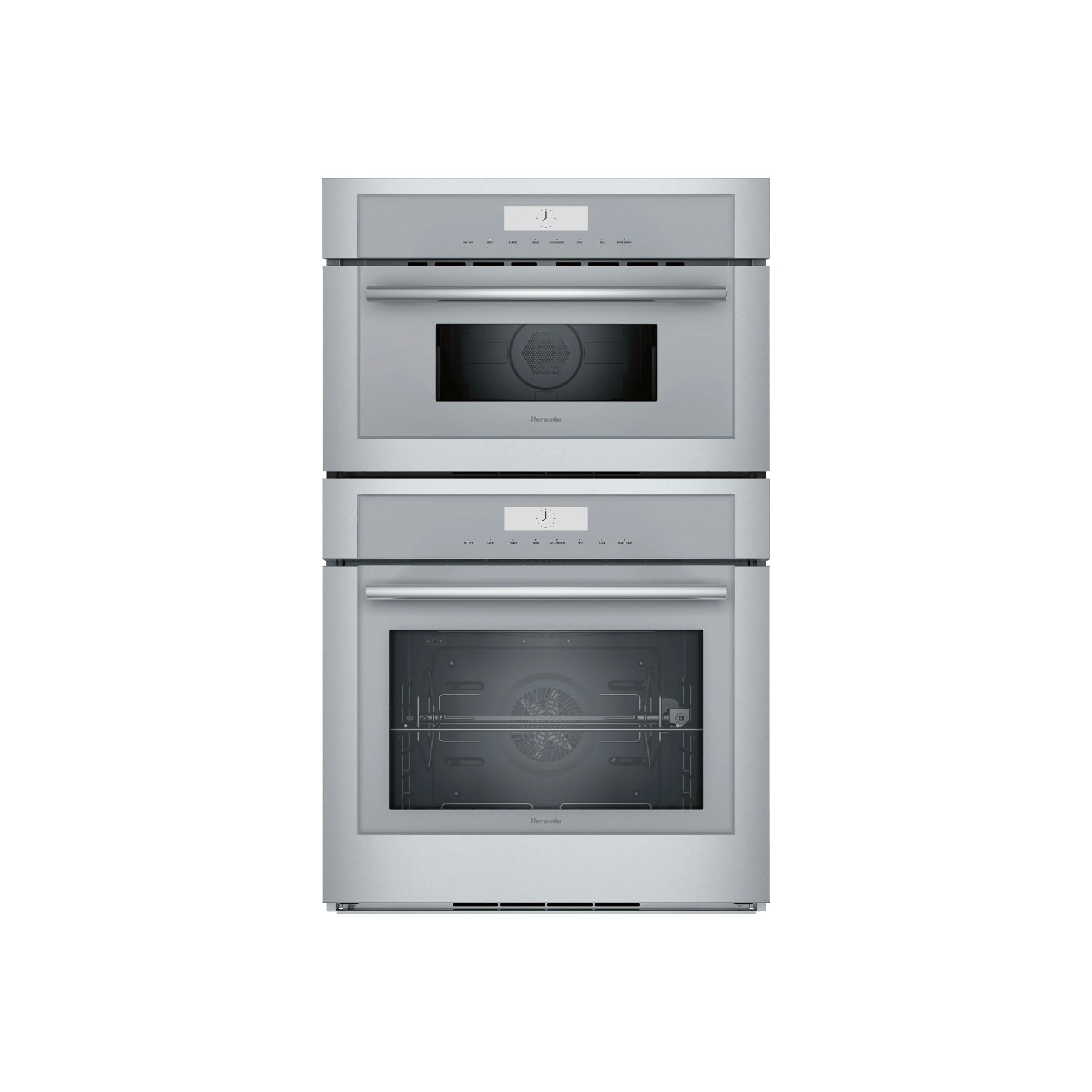 Thermador MEDMC301WS Masterpiece 30 inch double combination built in wall oven front view stainless steel