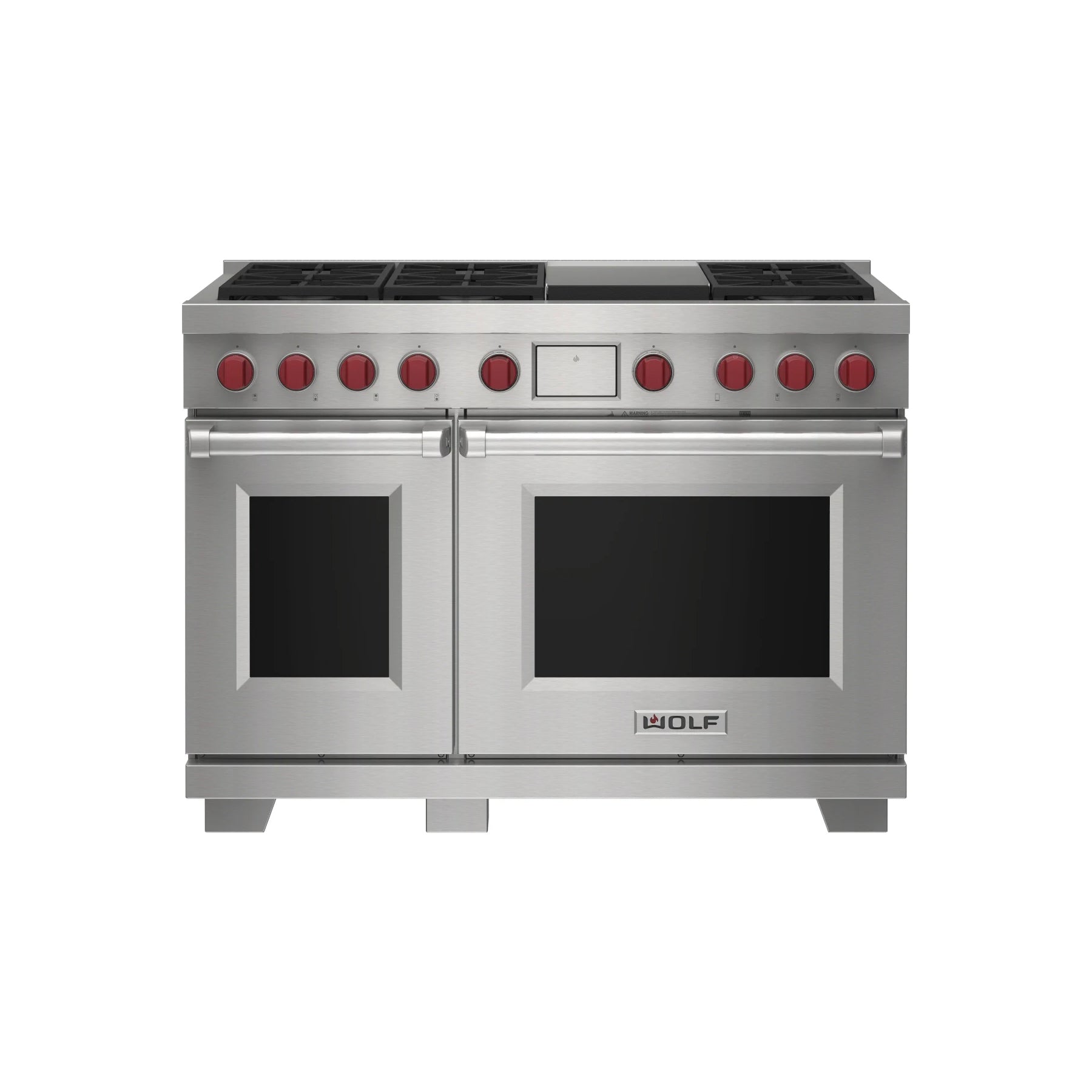 Wolf M Series DF48650GSP 48 inch dual fuel smart range with 6 burners and griddle